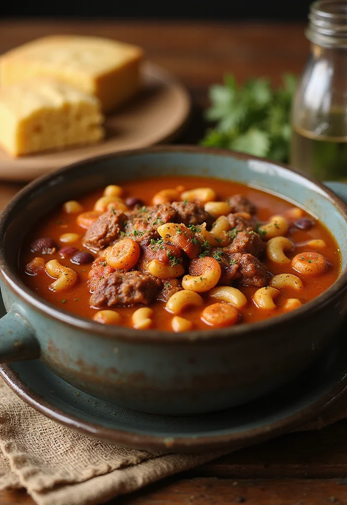 13 Beef And Macaroni Soup Ideas That Make Dinner So Much Easier - 10. Beef and Macaroni Chili Soup