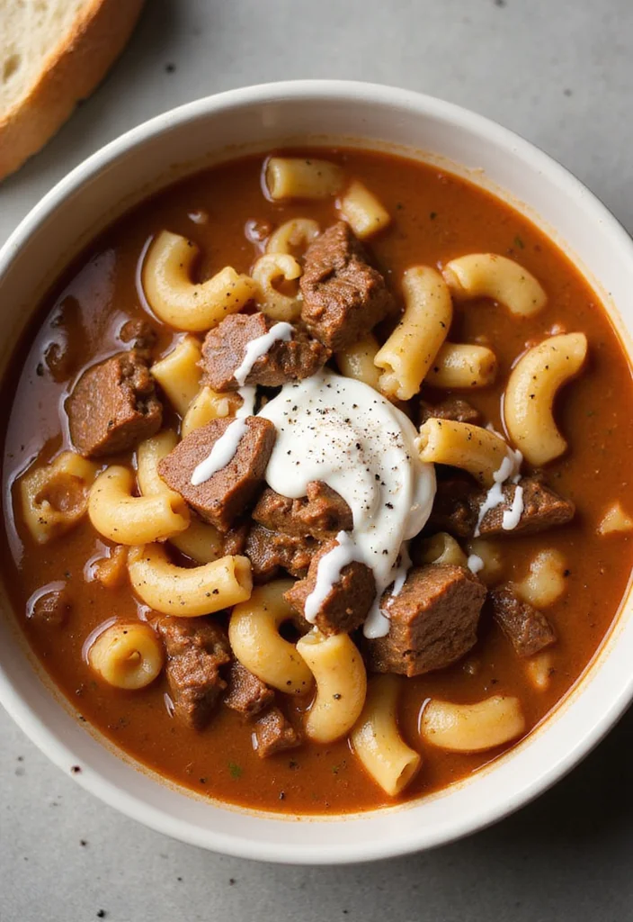 13 Beef And Macaroni Soup Ideas That Make Dinner So Much Easier - 4. Creamy Beef and Macaroni Soup
