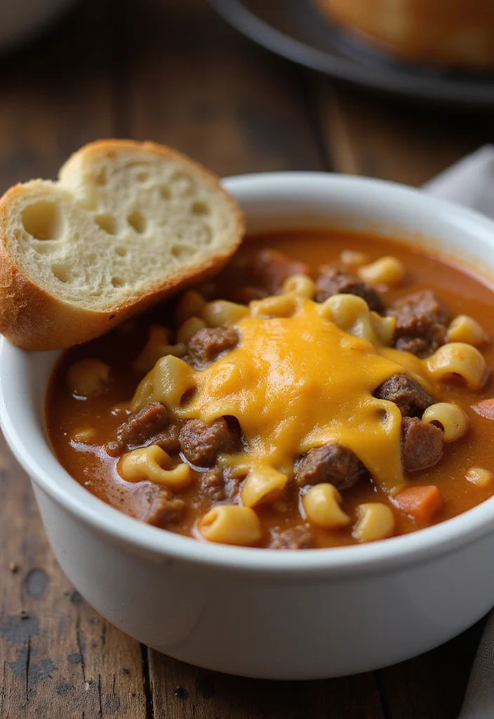 13 Beef And Macaroni Soup Ideas That Make Dinner So Much Easier - 6. Beef and Macaroni Soup with Cheese