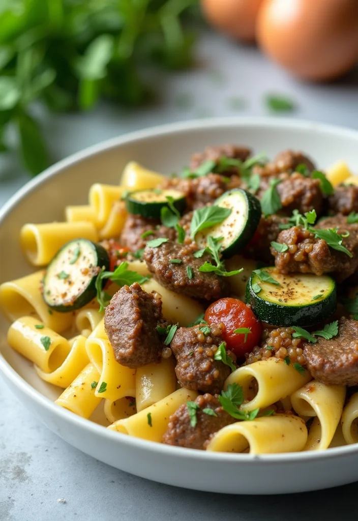 13 Beef Rigatoni Meals Perfect For Weeknight Cooking - 11. Beef Rigatoni with Zucchini