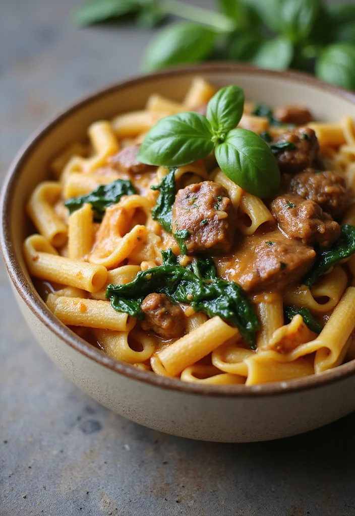 13 Beef Rigatoni Meals Perfect For Weeknight Cooking - 2. One-Pot Beef Rigatoni with Spinach