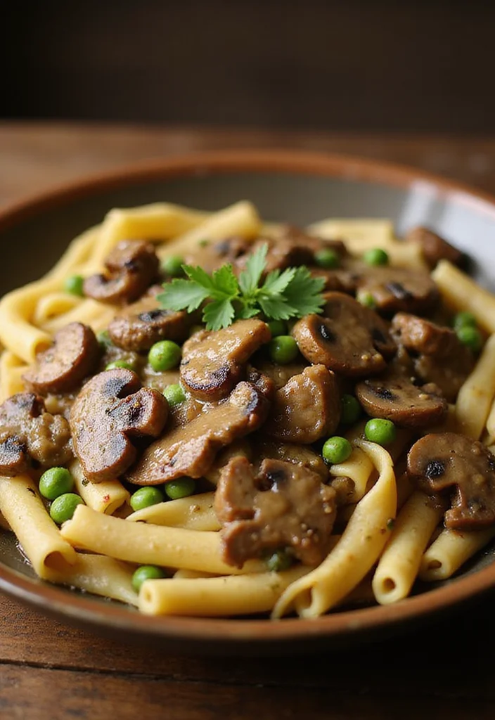 13 Beef Rigatoni Meals Perfect For Weeknight Cooking - 4. Beef Rigatoni with Mushrooms and Peas
