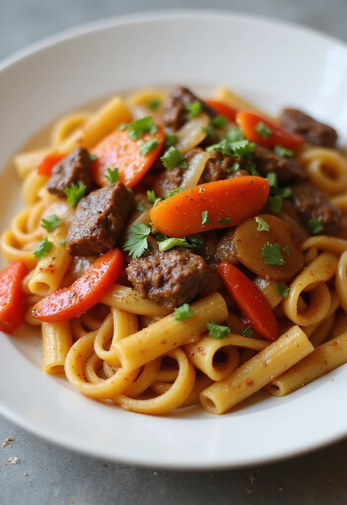 13 Beef Rigatoni Meals Perfect For Weeknight Cooking - 8. Beef Rigatoni with Bell Peppers and Onions