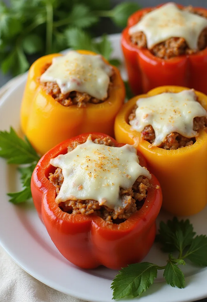 13 Fast & Flavorful Kid Friendly Ground Beef Recipes To Cook This Week - 12. Beef Stuffed Bell Peppers
