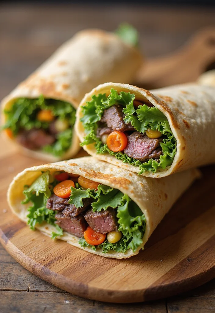 13 Genius Ways To Use Beef Eye Round Steak Tonight - 12. Beef Wraps with Hummus