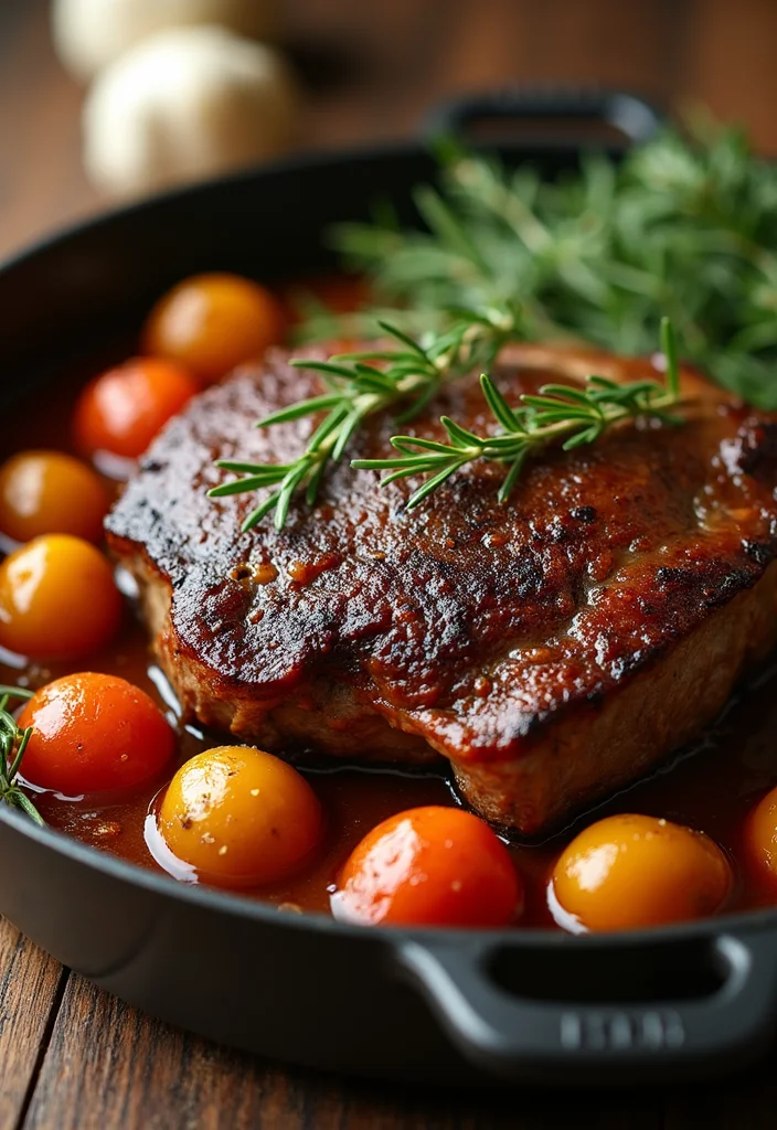 13 Underrated Slow Roasted Beef Roast In Oven Recipes Worth Making - 11. Garlic and Rosemary Pot Roast