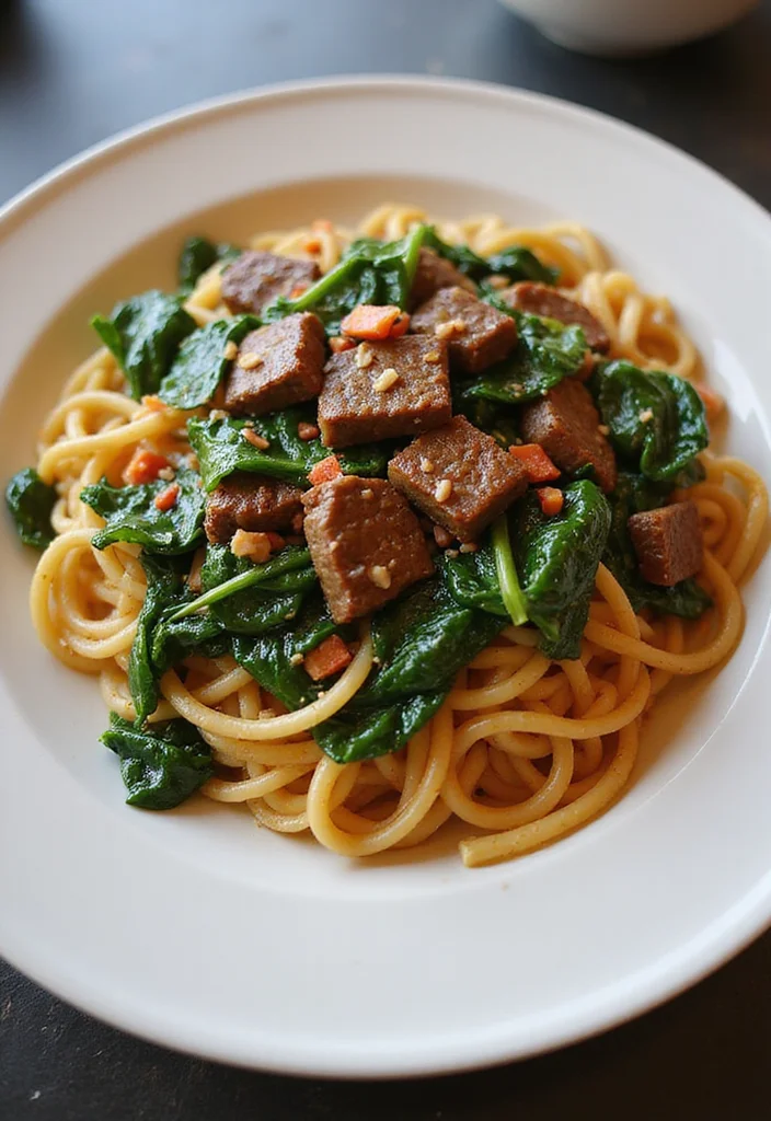 14 Crowd Pleaser Crock Pot Beef And Noodles Ideas You’ll Save Immediately - 12. Beef and Noodles with Spinach