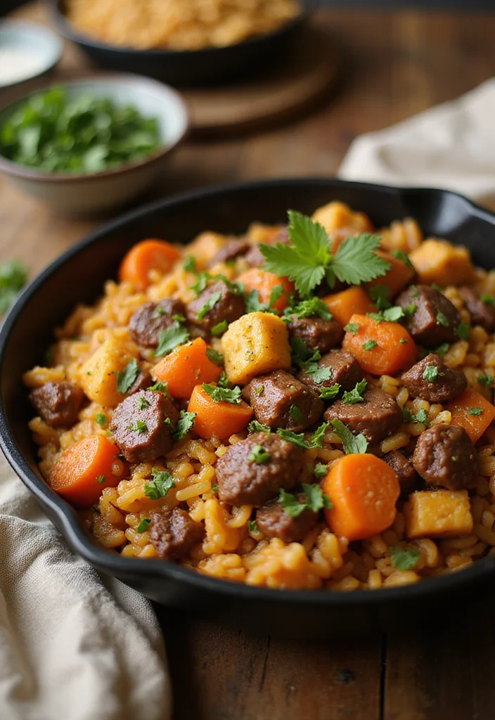 14 Crowd Pleaser Magnolia Beef Ideas You'll Save Immediately - 8. Magnolia Beef and Rice Skillet