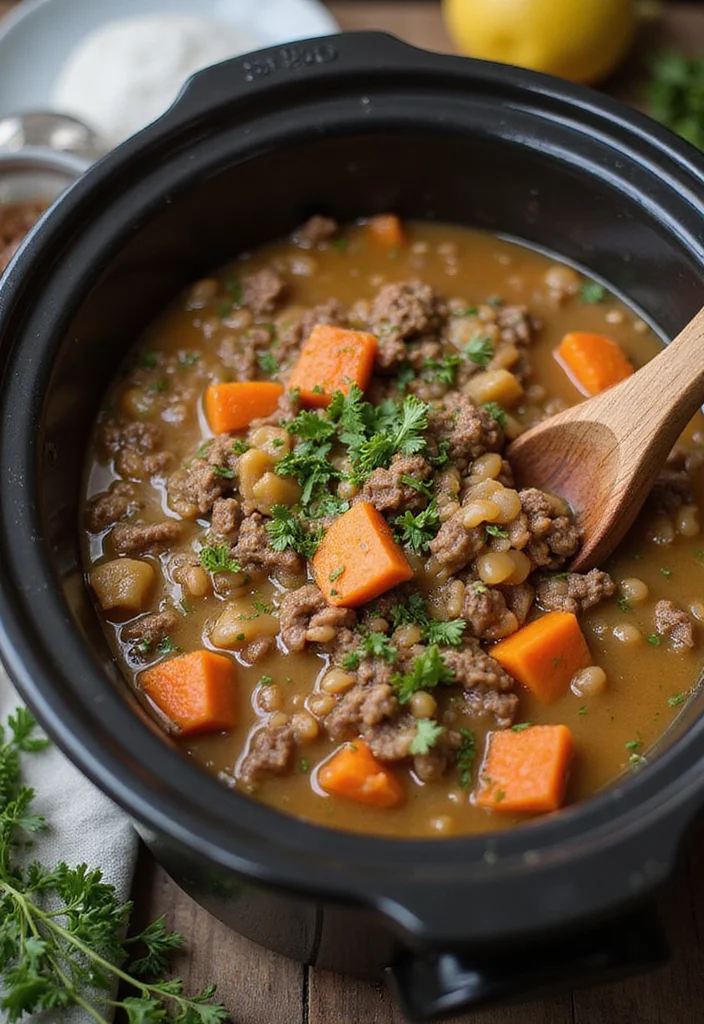 14 Fast & Flavorful Ground Beef Barley Soup Recipes To Cook This Week - 3. Slow Cooker Ground Beef Barley Soup