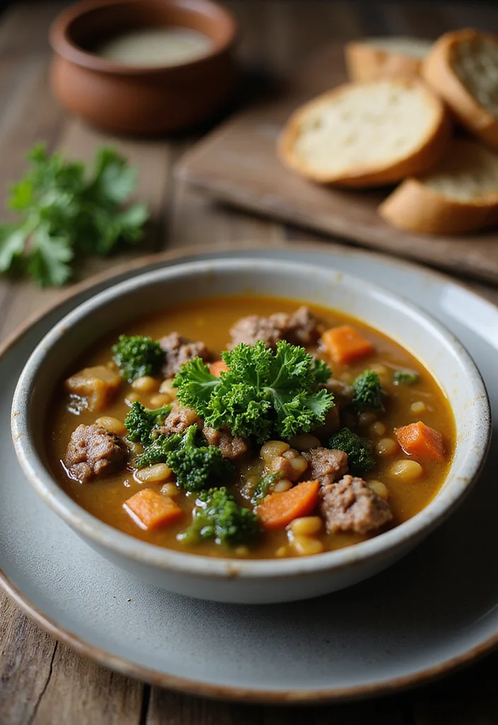 14 Fast & Flavorful Ground Beef Barley Soup Recipes To Cook This Week - 5. Ground Beef Barley Soup with Kale
