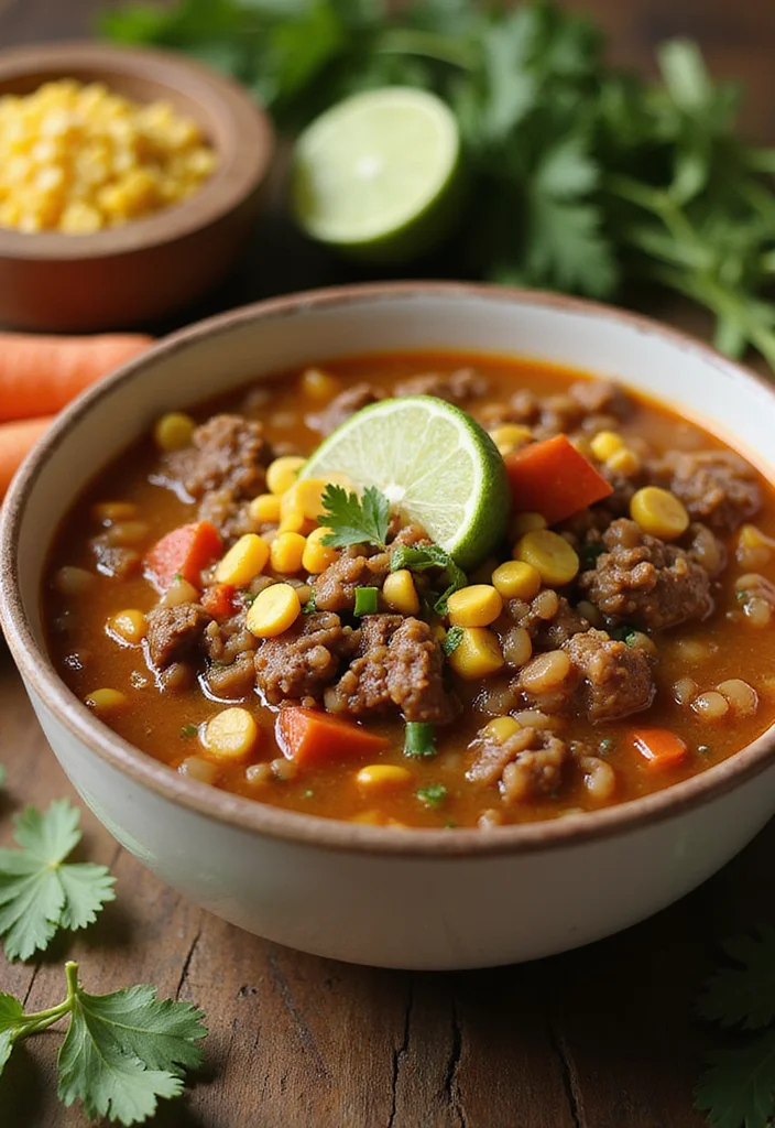 14 Fast & Flavorful Ground Beef Barley Soup Recipes To Cook This Week - 7. Ground Beef Barley Soup with Corn