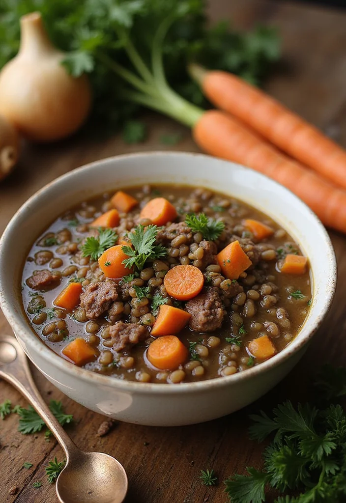 14 Fast & Flavorful Ground Beef Barley Soup Recipes To Cook This Week - 8. Ground Beef Barley Soup with Lentils