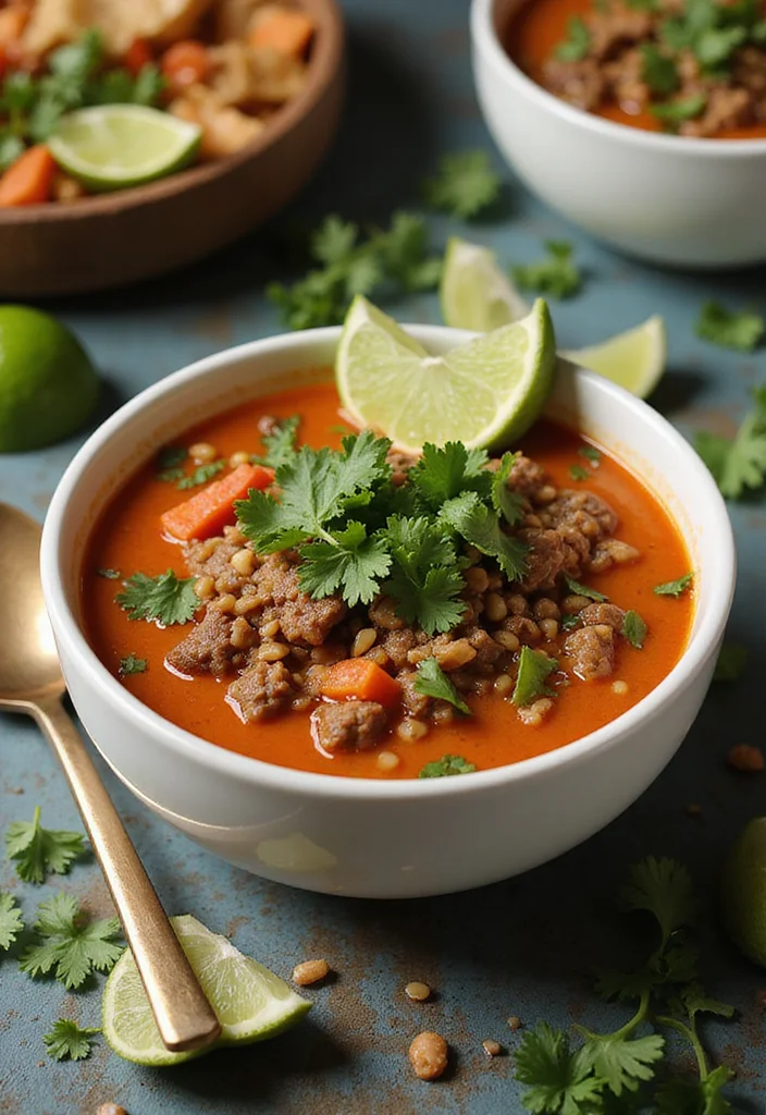 14 Fast & Flavorful Ground Beef Barley Soup Recipes To Cook This Week - 9. Thai-inspired Ground Beef Barley Soup
