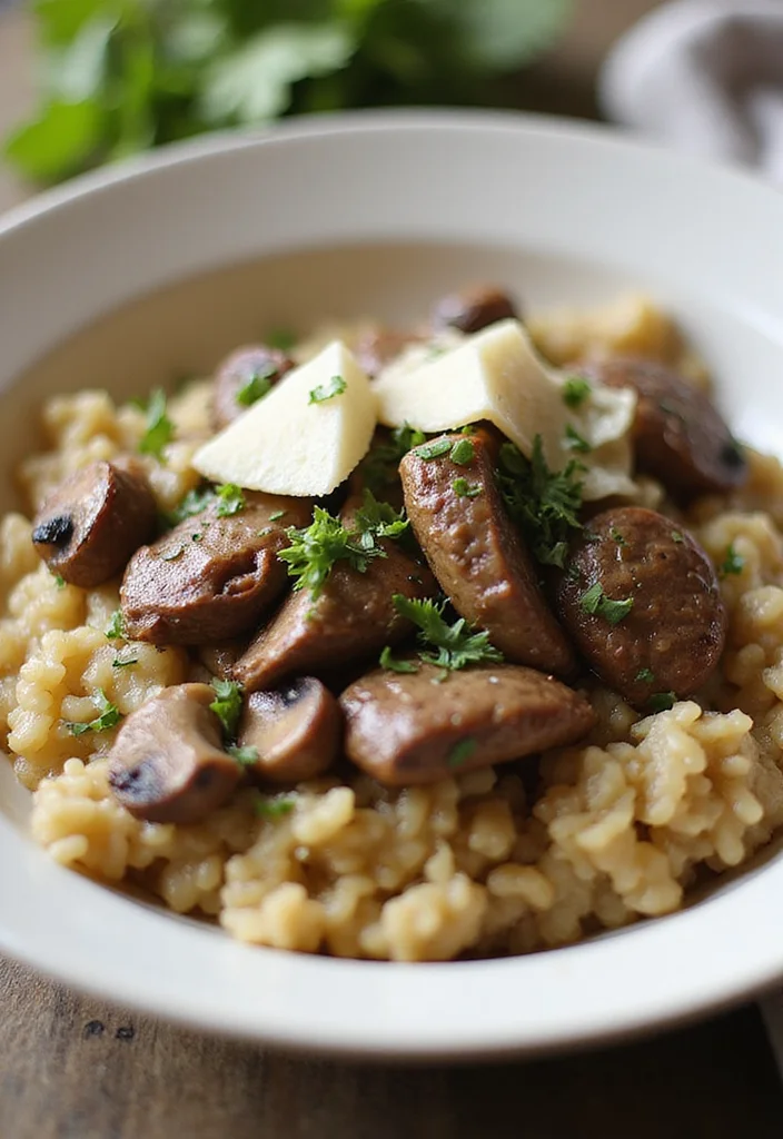 16 Beef Brisket Slow Cooker Meals Perfect For Weeknight Cooking - 15. Beef Brisket and Mushroom Risotto