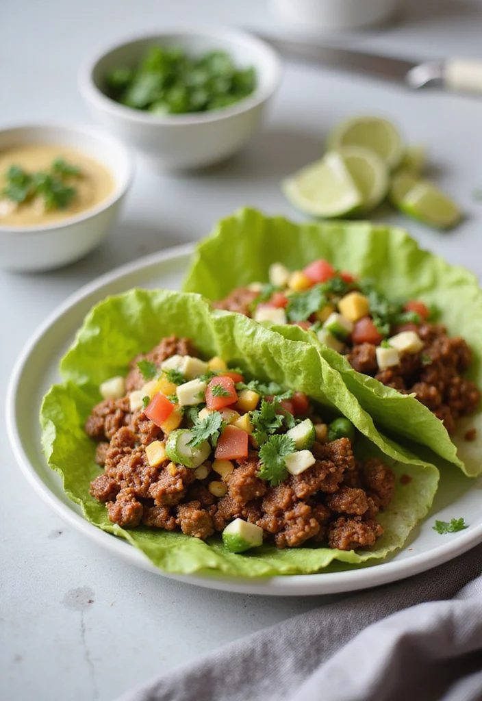 16 Easy Ground Beef Taco Meals That Always Impress - 15. Ground Beef Taco Lettuce Wraps