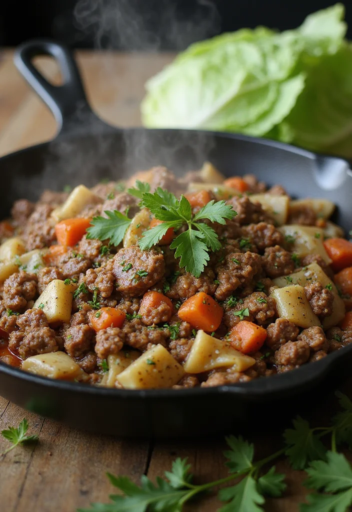 16 Ground Beef Blackstone Meals Perfect For Weeknight Cooking - 13. Ground Beef and Cabbage Skillet