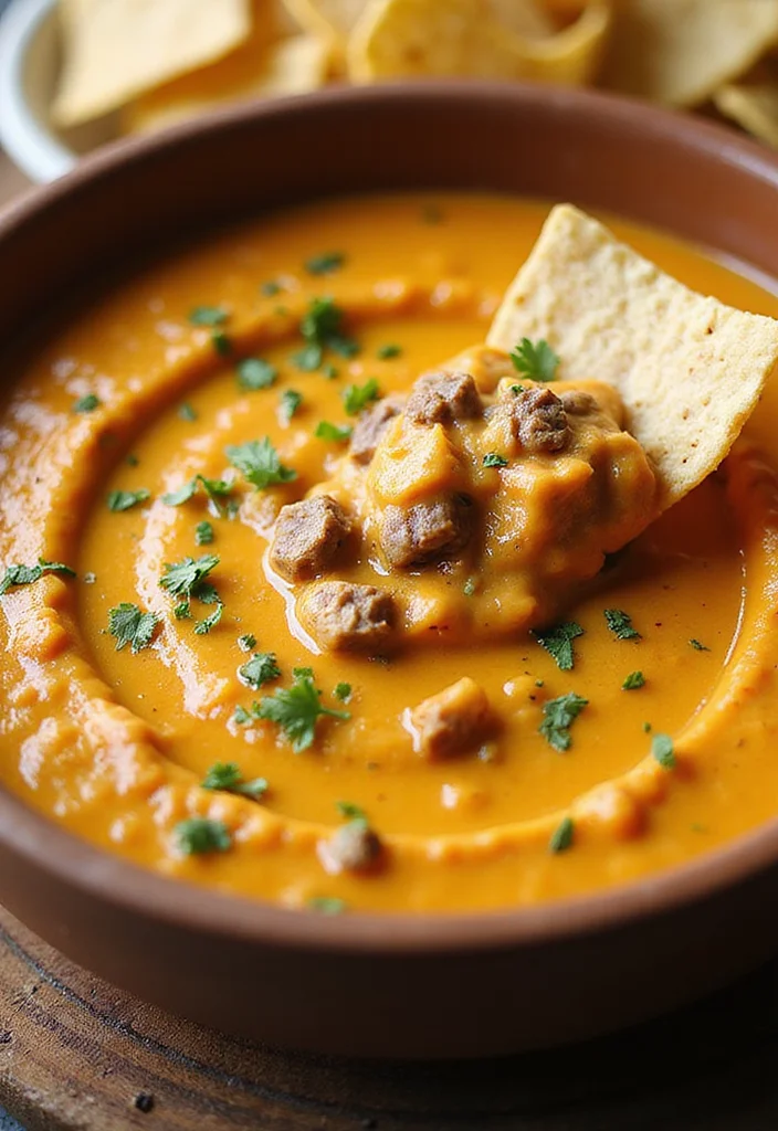 16 Must Try Beef Queso Dip Dishes For Busy Nights - 15. Beef Queso Dip with Garlic
