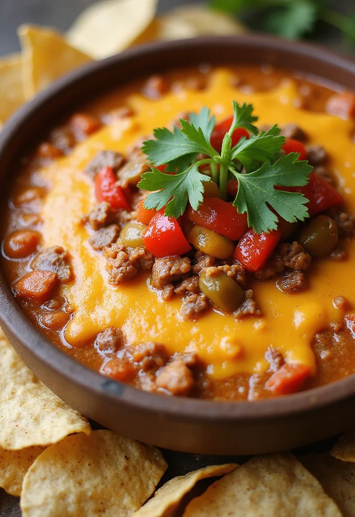 16 Must Try Beef Queso Dip Dishes For Busy Nights - 8. Beef Queso Dip with Roasted Peppers