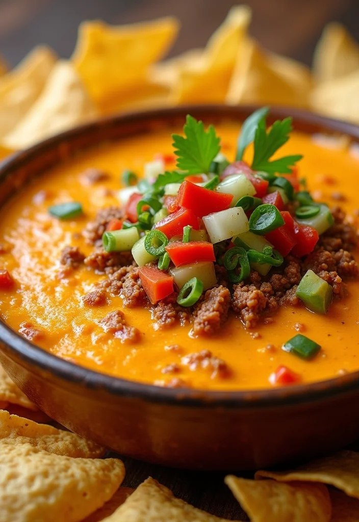 16 Must Try Beef Queso Dip Dishes For Busy Nights - 9. Cheesy Beef Queso Dip with Salsa