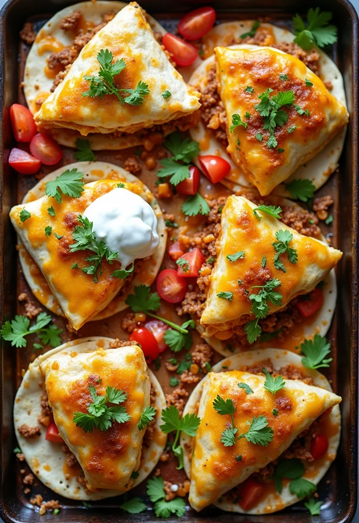 16 Underrated Sheet Pan Quesadillas Beef Recipes Worth Making - 10. Taco-Style Beef Quesadillas
