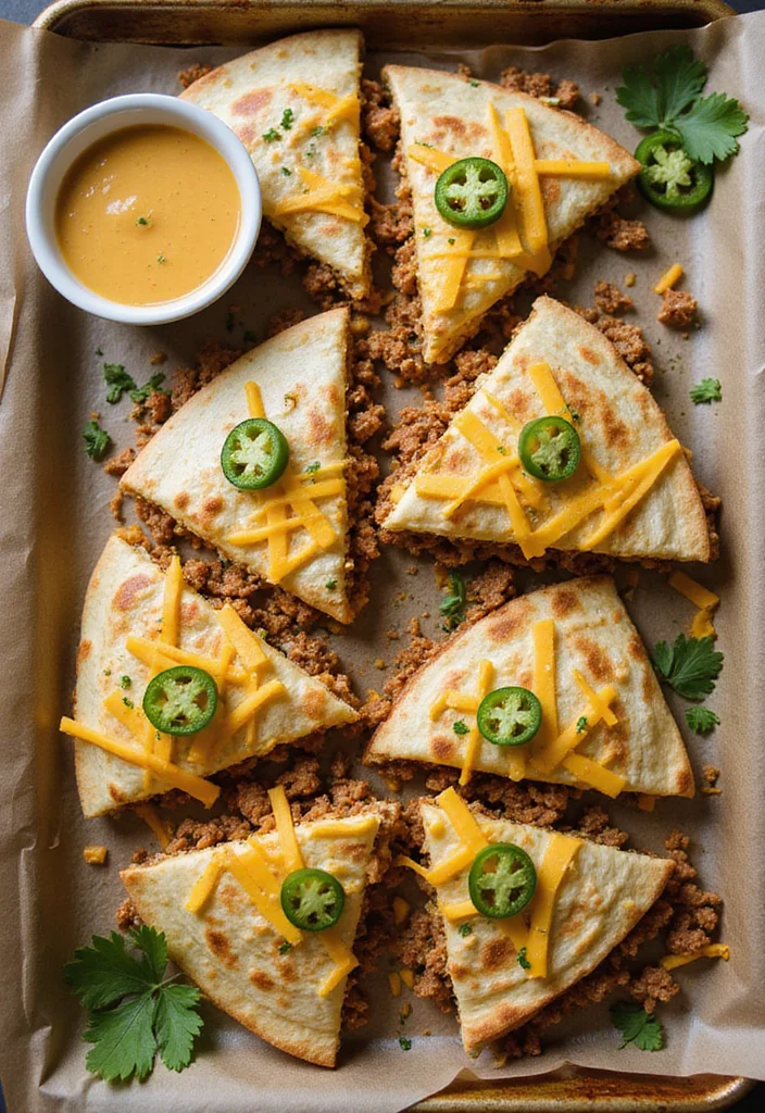 16 Underrated Sheet Pan Quesadillas Beef Recipes Worth Making - 13. Beef & Cheddar Jalapeño Quesadillas