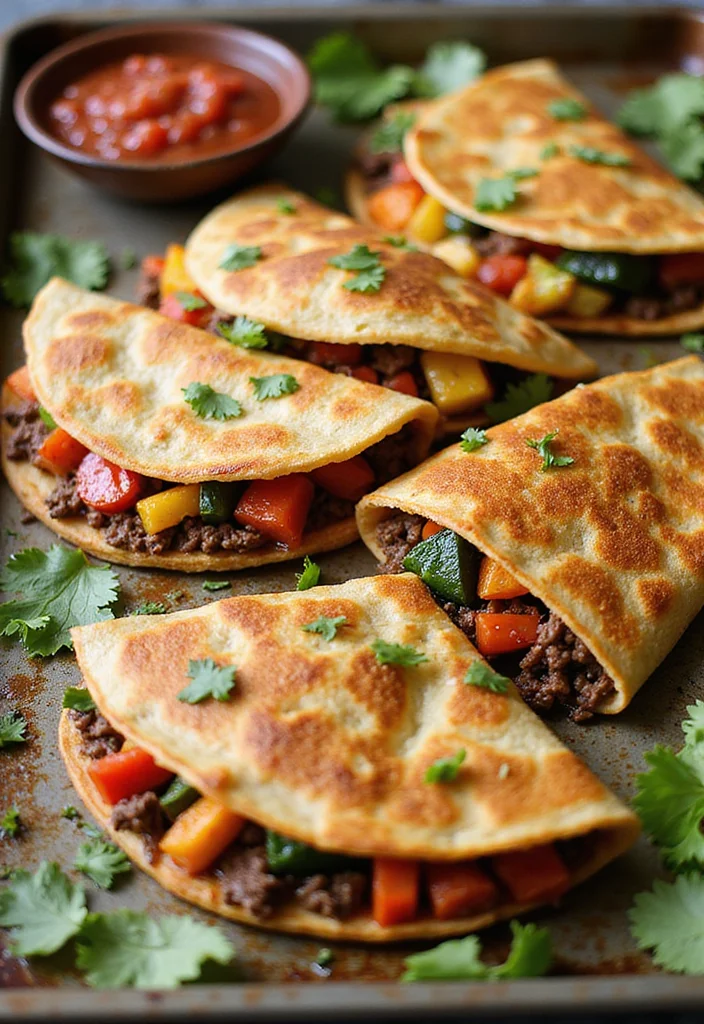 16 Underrated Sheet Pan Quesadillas Beef Recipes Worth Making - 7. Beef Quesadillas with Roasted Veggies