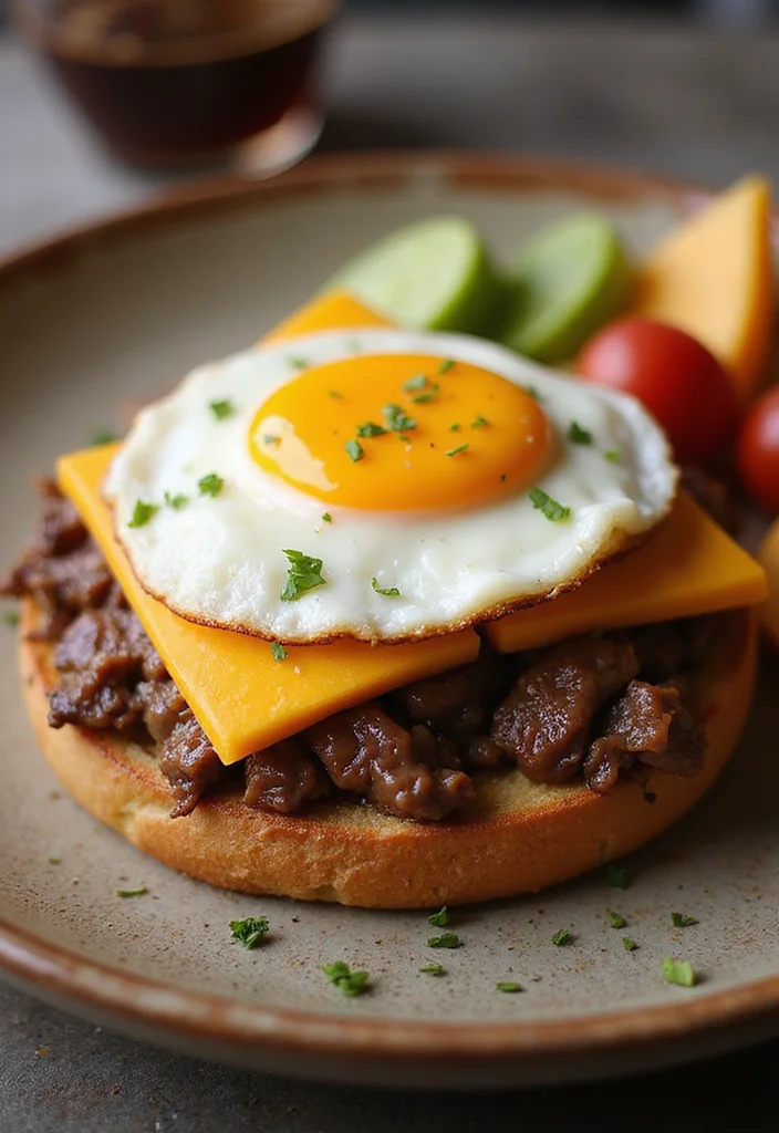 17 Crowd Pleaser Beef And Cheddar Sandwich Ideas You’ll Save Immediately - 10. Beef and Cheddar Breakfast Sandwich