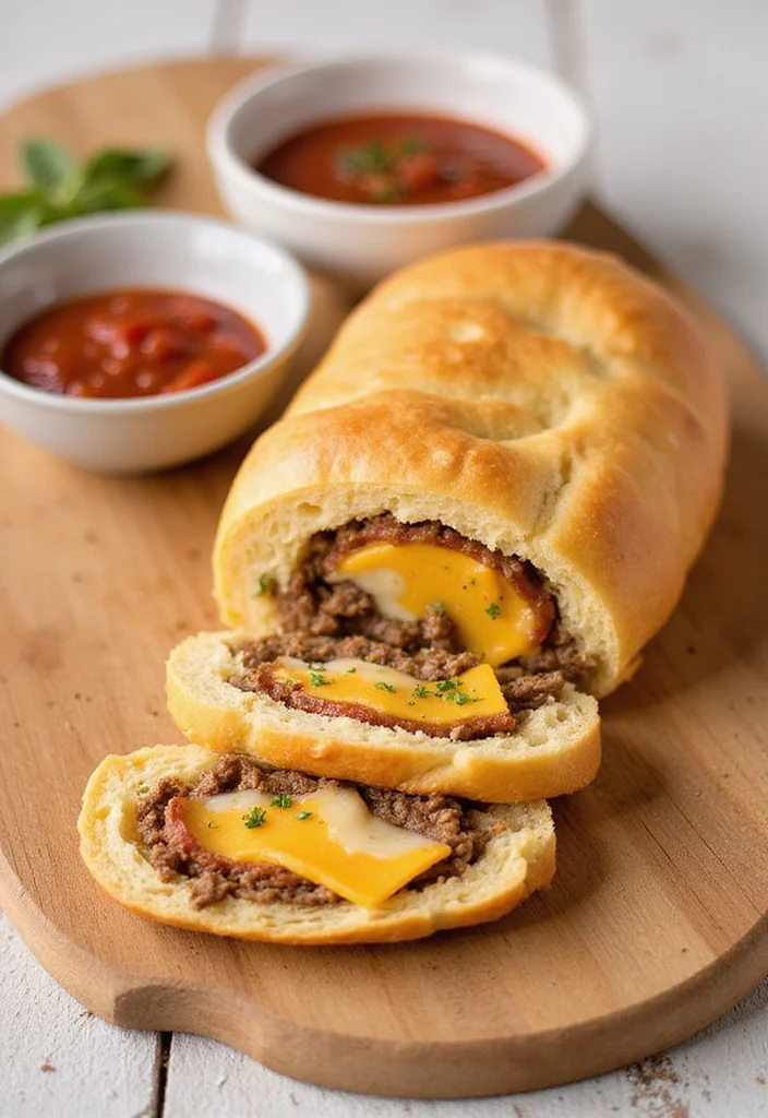 17 Crowd Pleaser Beef And Cheddar Sandwich Ideas You’ll Save Immediately - 11. Cheddar and Beef Stromboli