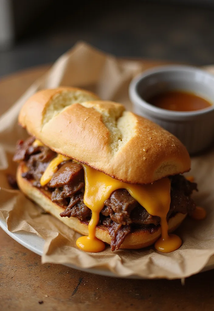 17 Crowd Pleaser Beef And Cheddar Sandwich Ideas You’ll Save Immediately - 3. French Dip with Cheddar