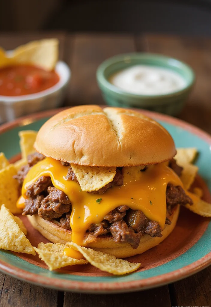 17 Crowd Pleaser Beef And Cheddar Sandwich Ideas You’ll Save Immediately - 9. Cheddar and Beef Nacho Sandwich