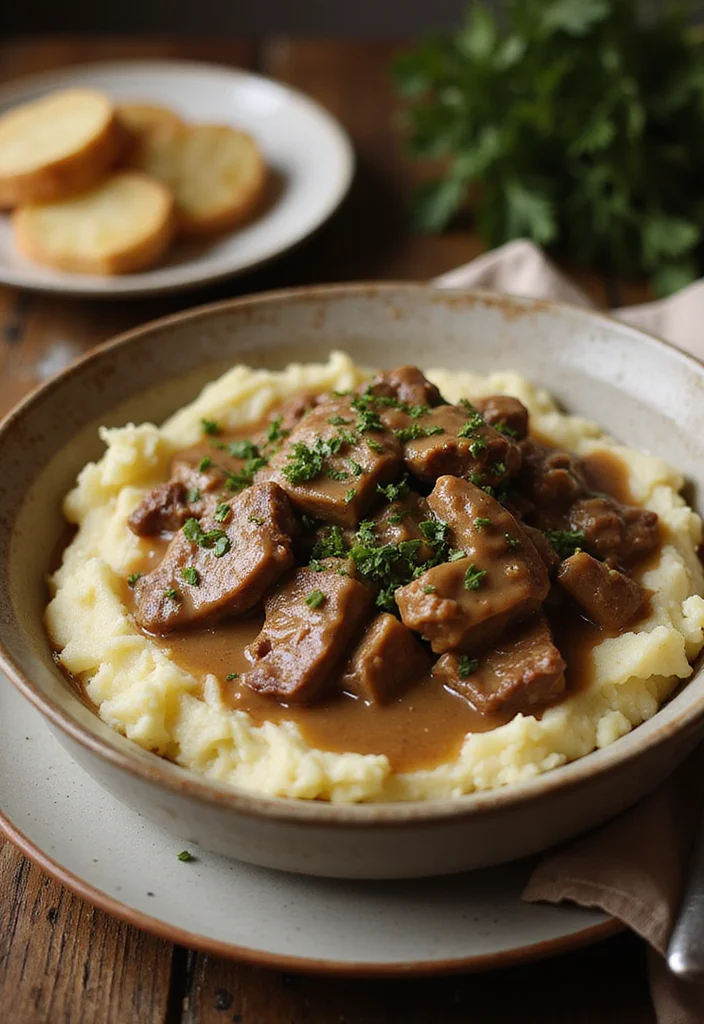 18 Genius Ways To Use 5 Ingredient Beef Stroganoff Tonight - 13. Beef Stroganoff with Mashed Potatoes