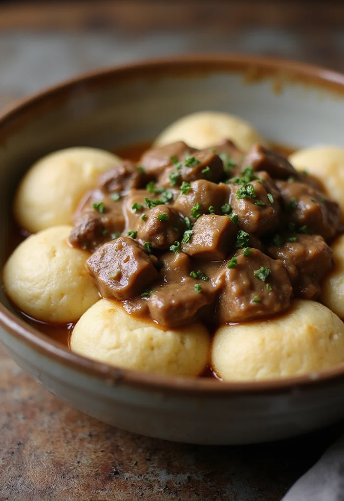 18 Genius Ways To Use 5 Ingredient Beef Stroganoff Tonight - 15. Beef Stroganoff with Dumplings