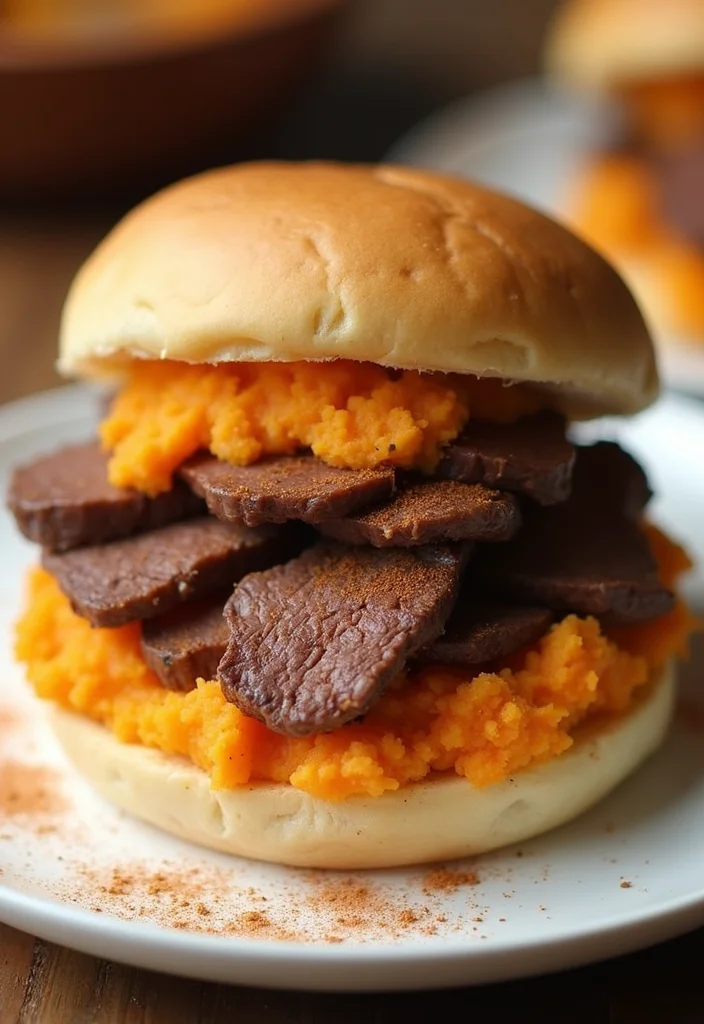 18 Underrated Shaved Beef Sandwich Recipes Worth Making - 16. Shaved Beef and Sweet Potato Sandwich