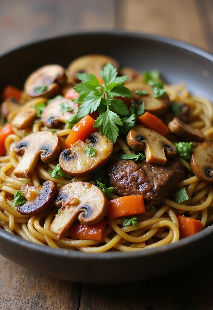 Top 17 Beef Chow Mein Ideas You Haven't Tried Yet - 4. Beef and Mushroom Chow Mein