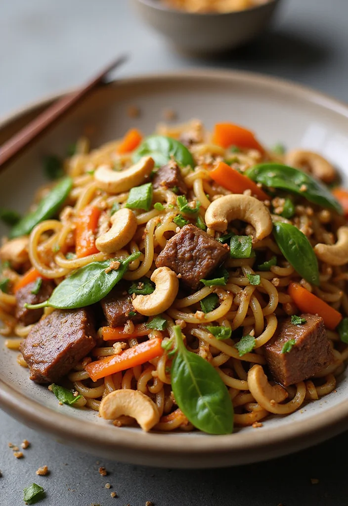 Top 17 Beef Chow Mein Ideas You Haven't Tried Yet - 6. Beef Chow Mein with Cashews