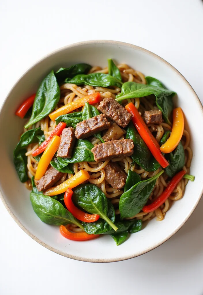 Top 17 Beef Chow Mein Ideas You Haven't Tried Yet - 8. Beef Chow Mein with Spinach