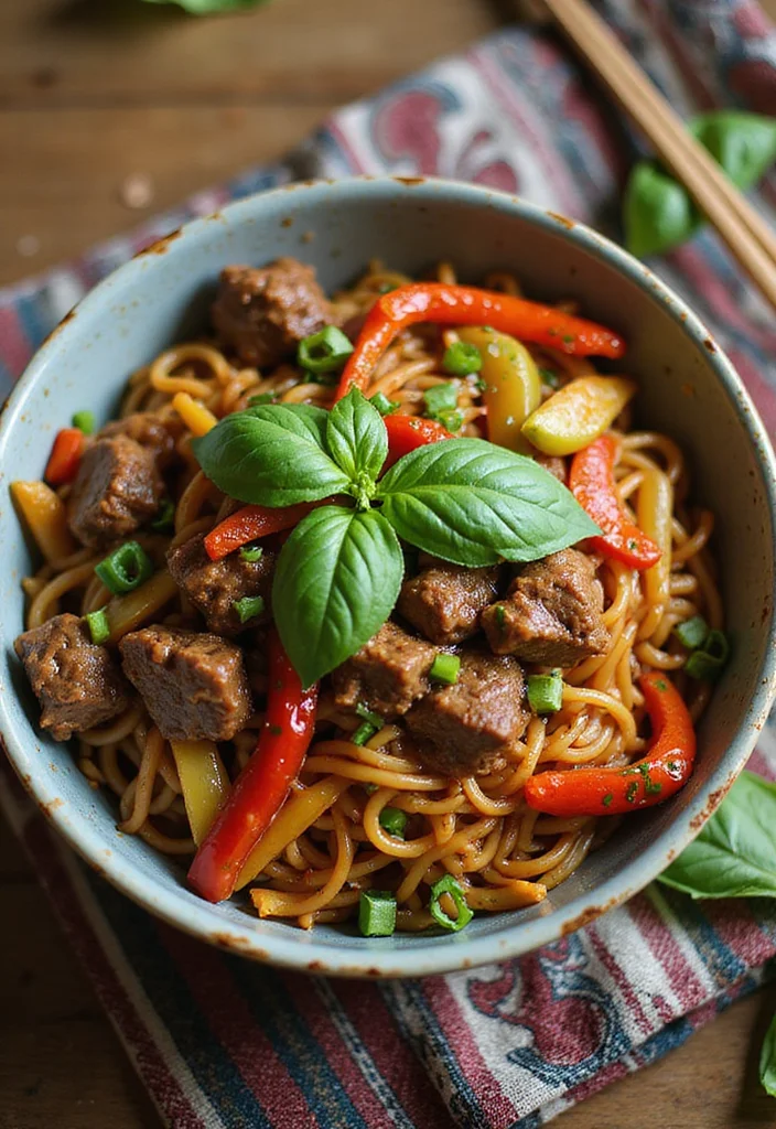 Top 17 Beef Chow Mein Ideas You Haven't Tried Yet - 9. Beef Chow Mein and Thai Basil