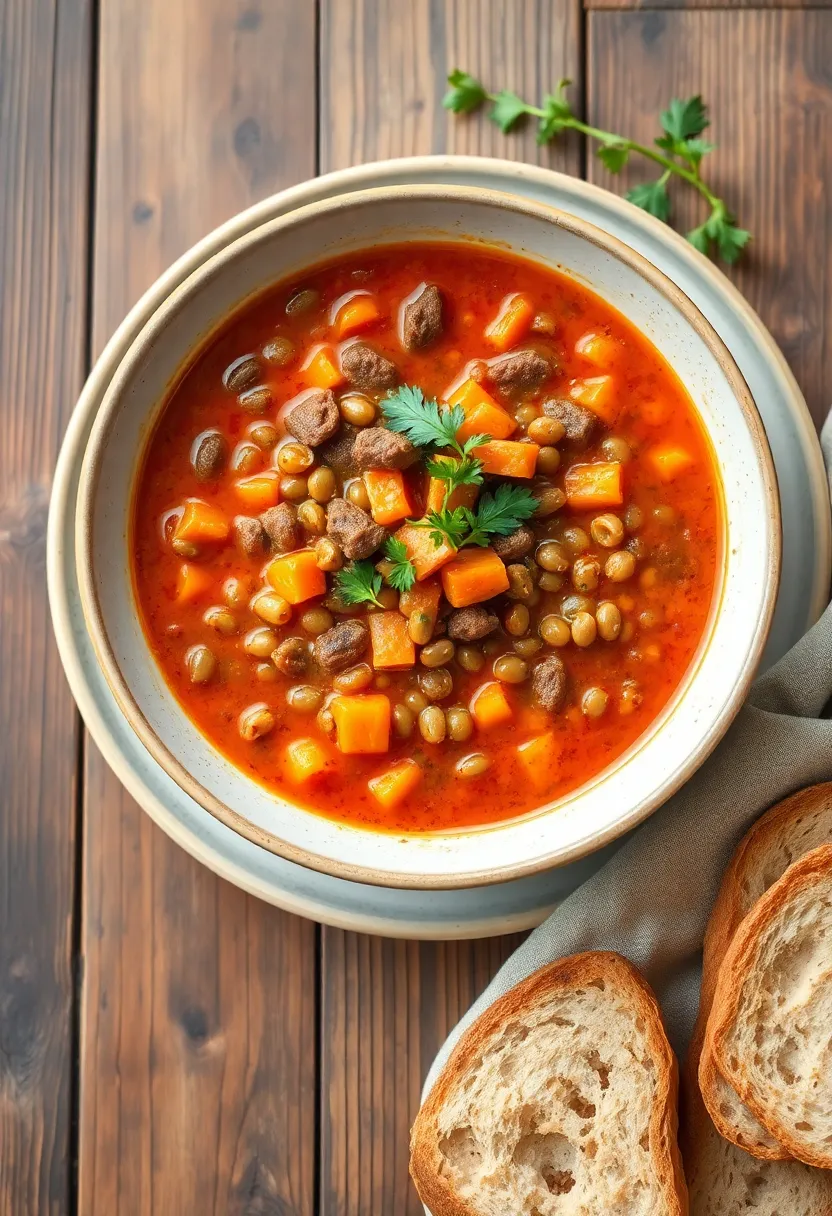 Top 17 Veggie Beef Soup Ideas You Haven't Tried Yet - 1. Spicy Lentil Beef Soup