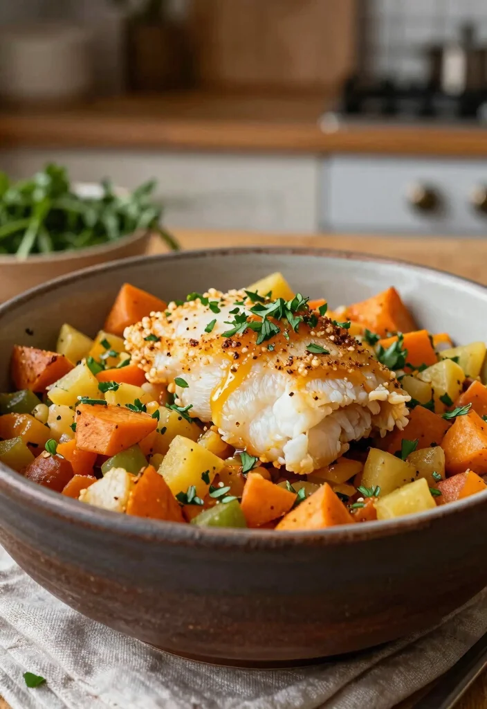 16 Best Cod Fish Recipes: Flaky Flavor-Packed Favorites for Weight Loss - 14. Cod and Sweet Potato Hash 1