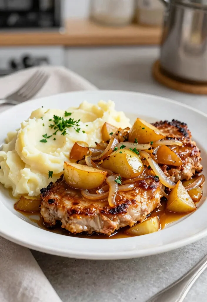 16 Boneless Pork Chop Recipes for a Tender Slow Cooked Meal - 9. Classic Pork Chops with Apples 1