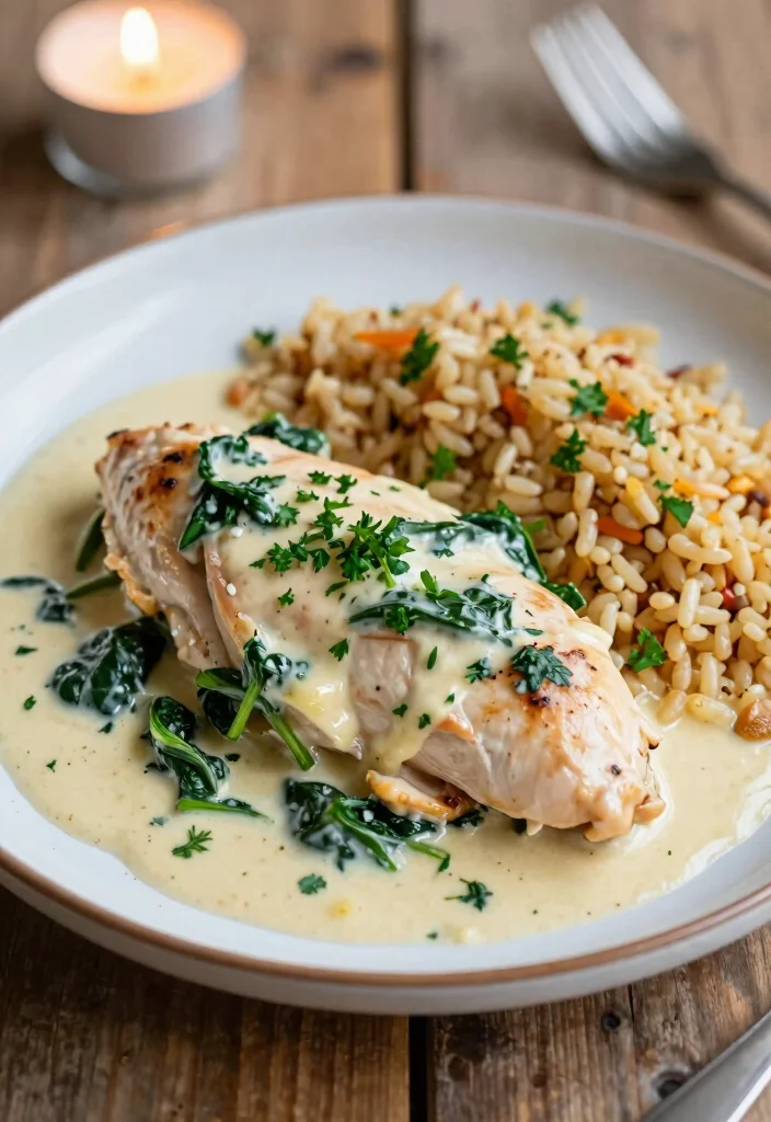 16 Delicious Recipes for Dinner: Tried and True Favorites - 1. Creamy Garlic Chicken and Spinach 1