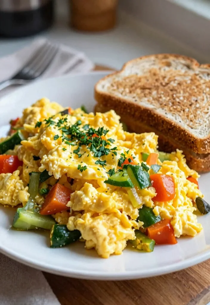 16 Dinner Recipes High Protein Filling Healthy Meals - 10. Egg and Veggie Scramble 1