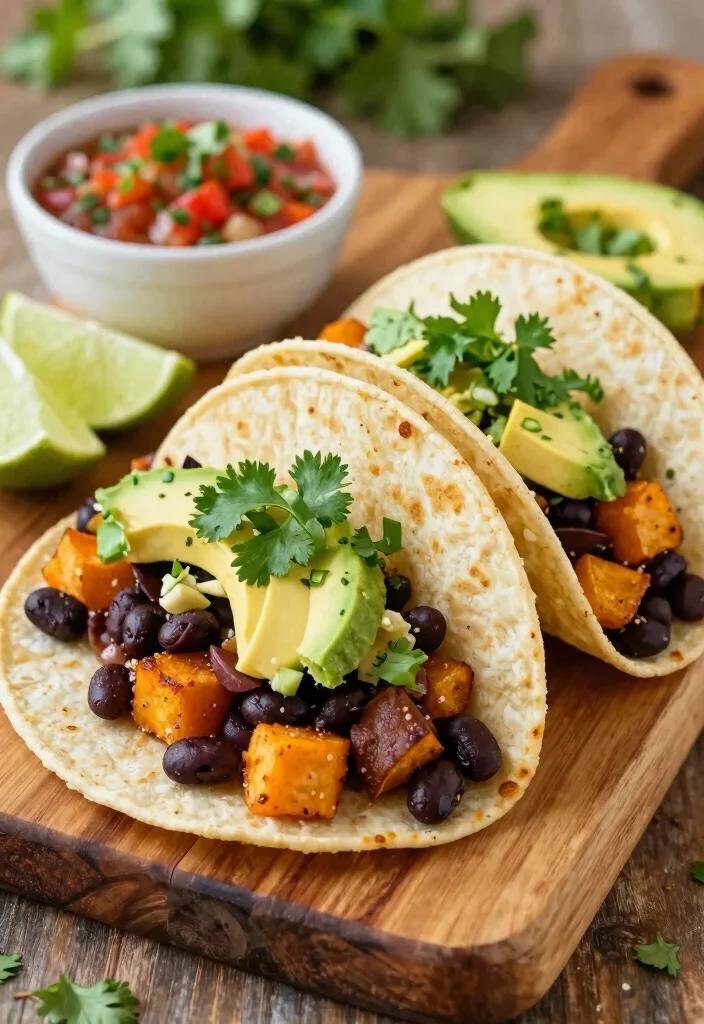 16 Dinner Recipes High Protein Filling Healthy Meals - 3. Black Bean and Sweet Potato Tacos 1