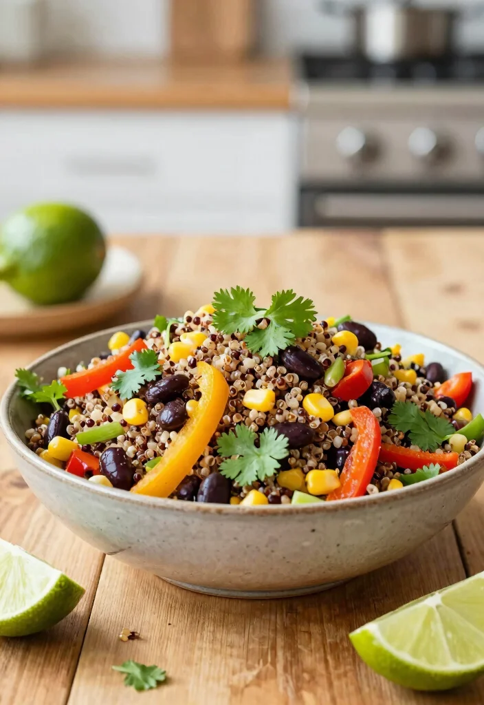 16 Dinner Recipes High Protein Filling Healthy Meals - 8. Quinoa and Black Bean Salad 1