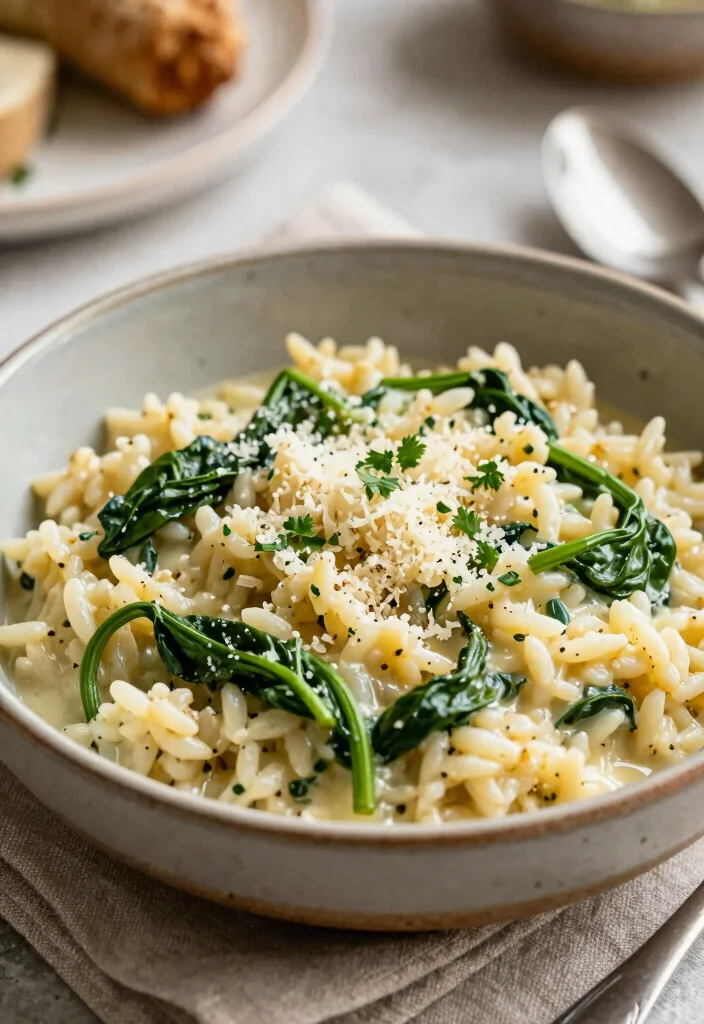 16 Dinner Recipes With Rice: One Pot Comfort - 16. One-Pot Parmesan Rice and Spinach 1