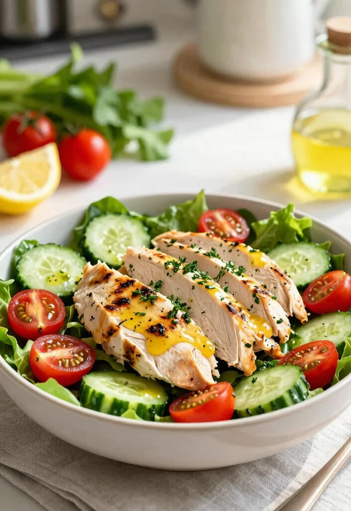 16 Dinner Recipes for One: Simple Satisfying Plates - 5. Grilled Lemon Herb Chicken Salad 1