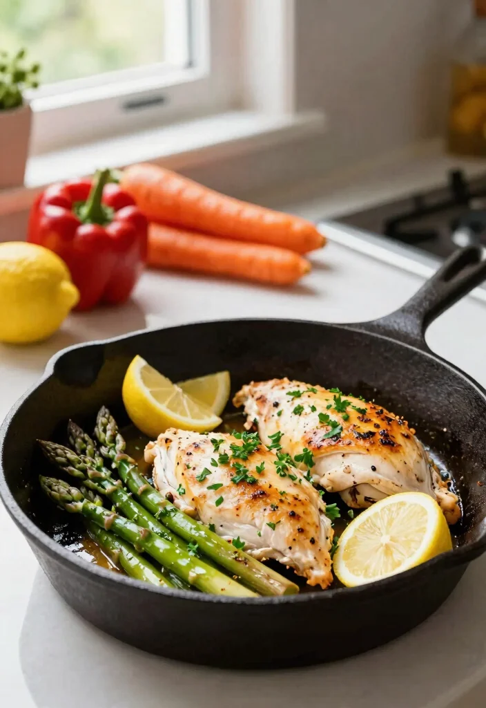16 Easy Everyday Chicken Dinner Recipes for Healthy One-Pan Meals - 1. Lemon Garlic Chicken and Asparagus 1