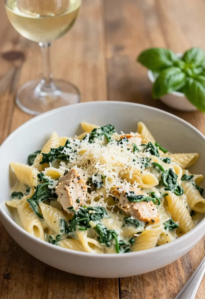 16 Easy Everyday Chicken Dinner Recipes for Healthy One-Pan Meals - 5. Creamy Chicken and Spinach Pasta 1