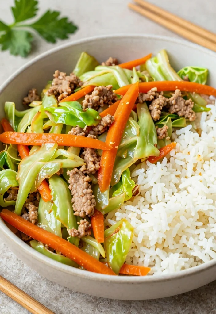 16 Ground Pork Recipes for Easy Weeknight Dinners - 10. Pork & Cabbage Stir-Fry 1