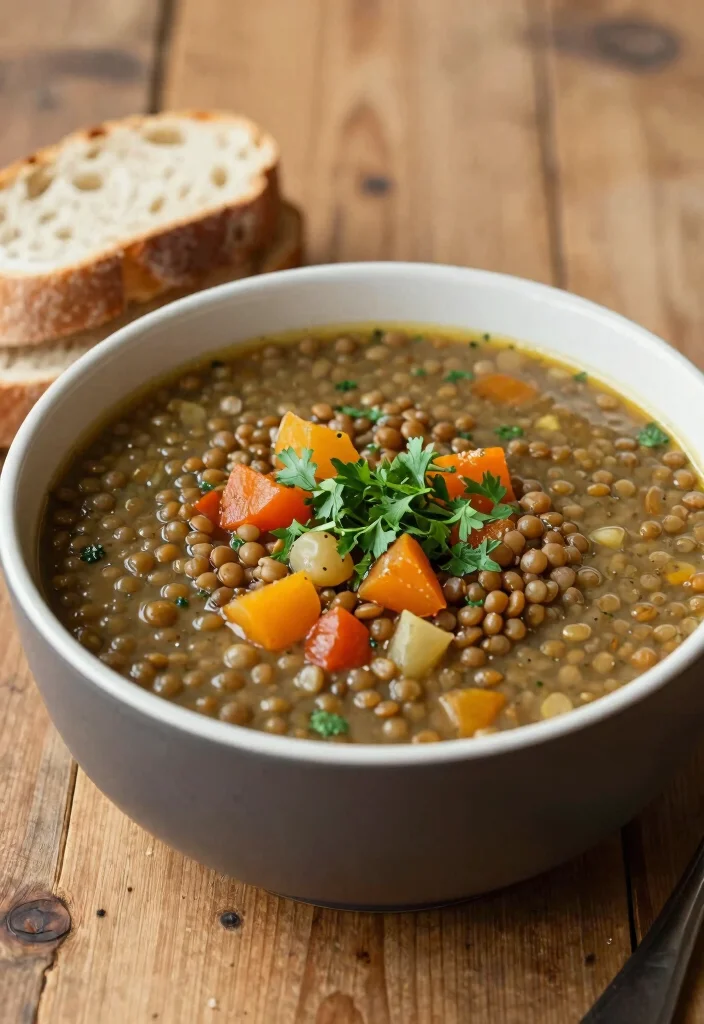 16 Healthy Crock Pot Recipes for Set-and-Forget Meals - 16. Lentil and Vegetable Soup 1